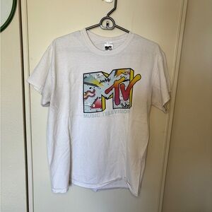 Medium Unisex White MTV Graphic T-Shirt
